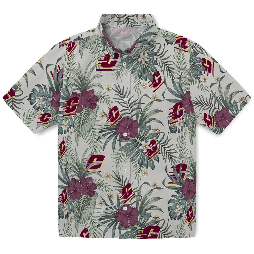 Central Michigan Chippewas Hawaiian Shirt - Hibiscus Designs | Moonbestprint