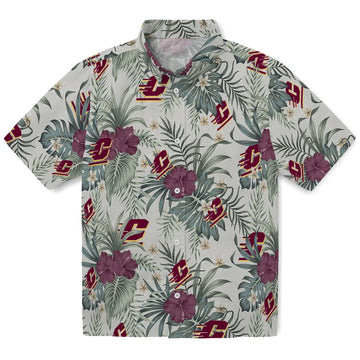 Central Michigan Chippewas Hawaiian Shirt - Hibiscus Designs | Moonbestprint