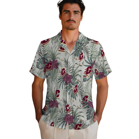 Central Michigan Chippewas Hawaiian Shirt - Hibiscus Designs | Moonbestprint