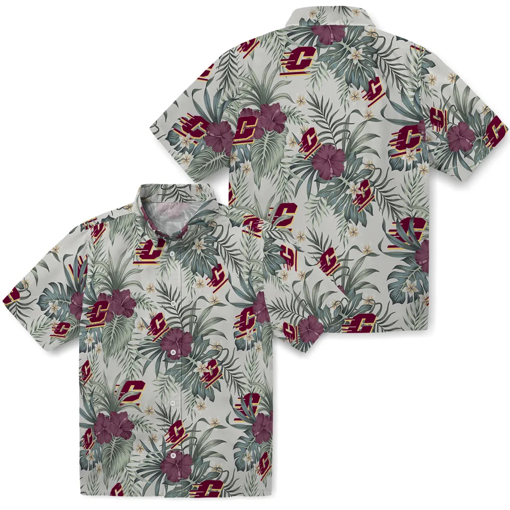 Central Michigan Chippewas Hawaiian Shirt - Hibiscus Designs | Moonbestprint
