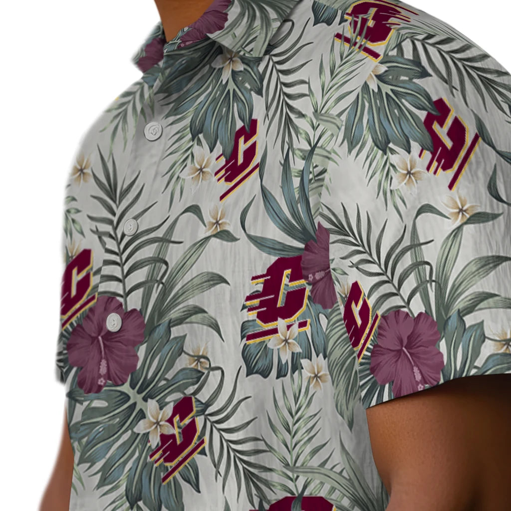 Central Michigan Chippewas Hawaiian Shirt - Hibiscus Designs | Moonbestprint