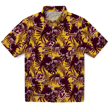 Central Michigan Chippewas Hawaiian Shirt - Hibiscus Exotic | Moonbestprint