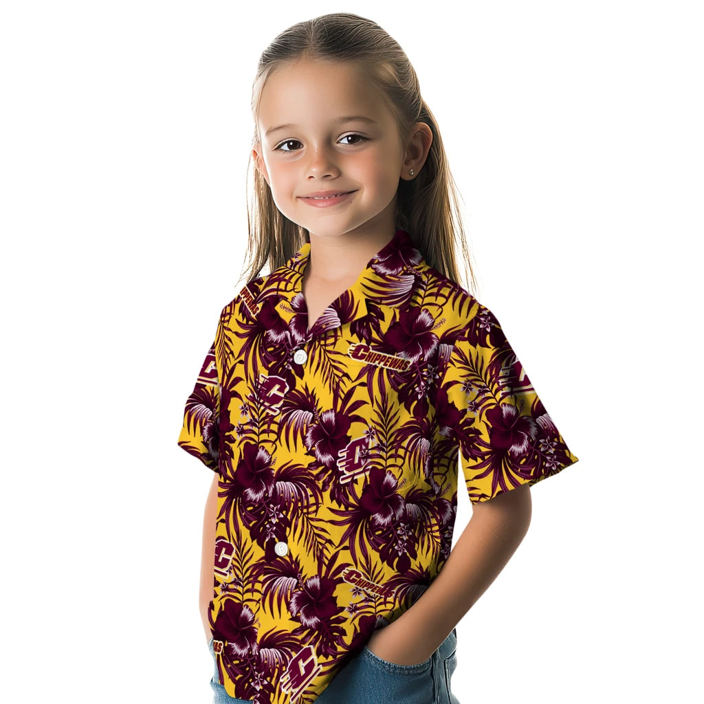 Central Michigan Chippewas Hawaiian Shirt - Hibiscus Exotic | Moonbestprint