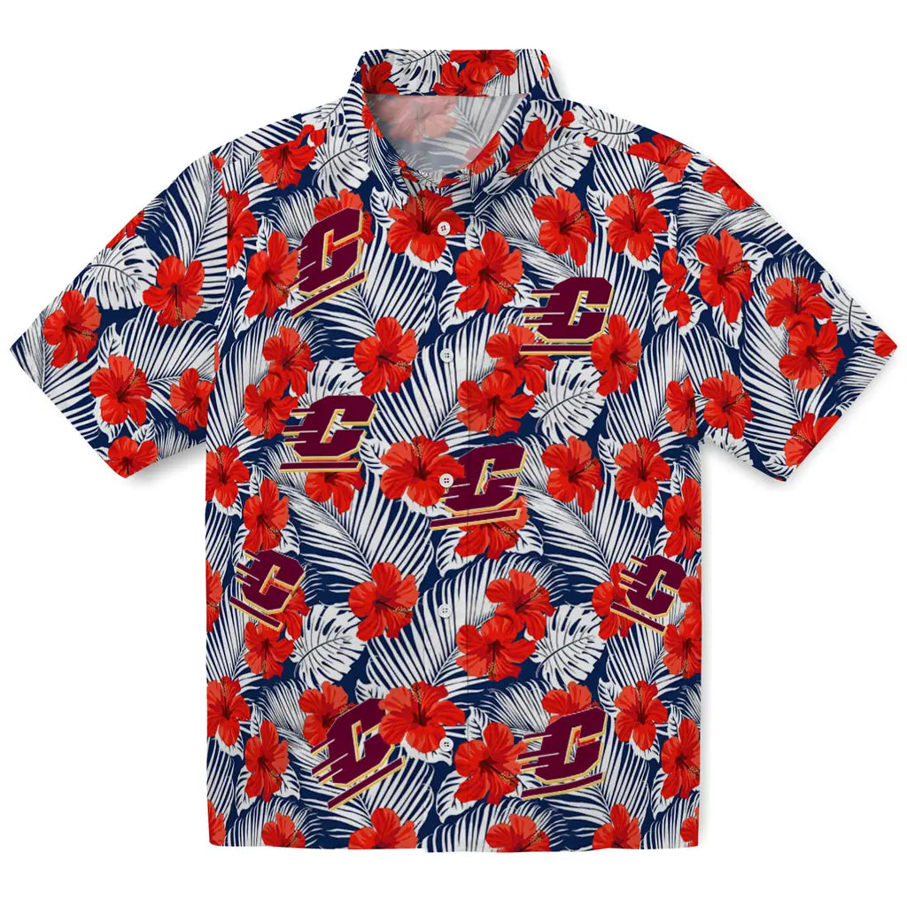 Central Michigan Chippewas Hawaiian Shirt - Hibiscus Fiesta | Moonbestprint