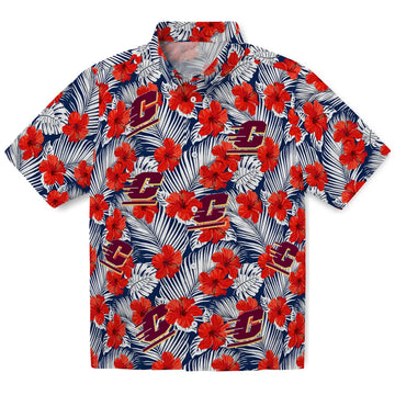 Central Michigan Chippewas Hawaiian Shirt - Hibiscus Fiesta | Moonbestprint