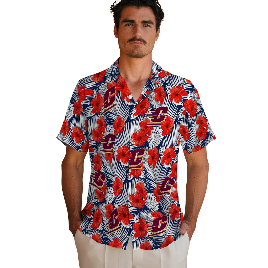 Central Michigan Chippewas Hawaiian Shirt - Hibiscus Fiesta | Moonbestprint
