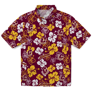 Central Michigan Chippewas Hawaiian Shirt - Hibiscus Flower Design | Moonbestprint