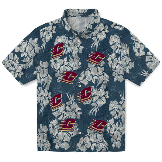 Central Michigan Chippewas Hawaiian Shirt - Hibiscus Flowers | Moonbestprint