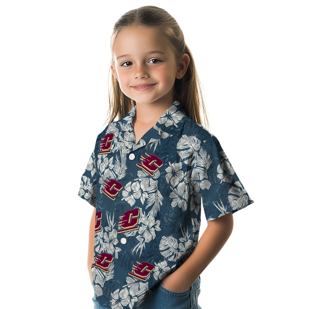 Central Michigan Chippewas Hawaiian Shirt - Hibiscus Flowers | Moonbestprint