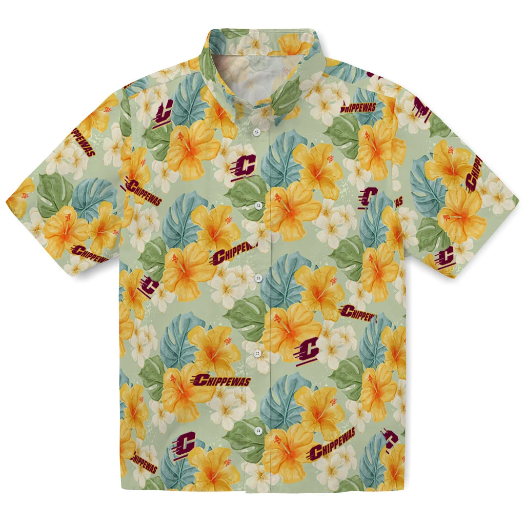 Central Michigan Chippewas Hawaiian Shirt - Hibiscus Mood | Moonbestprint