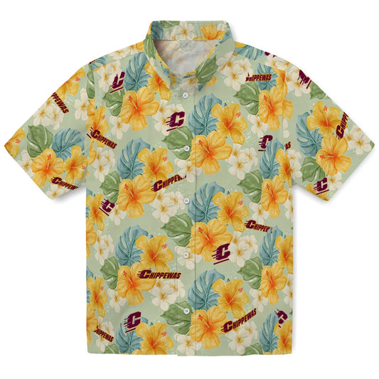 Central Michigan Chippewas Hawaiian Shirt - Hibiscus Mood | Moonbestprint