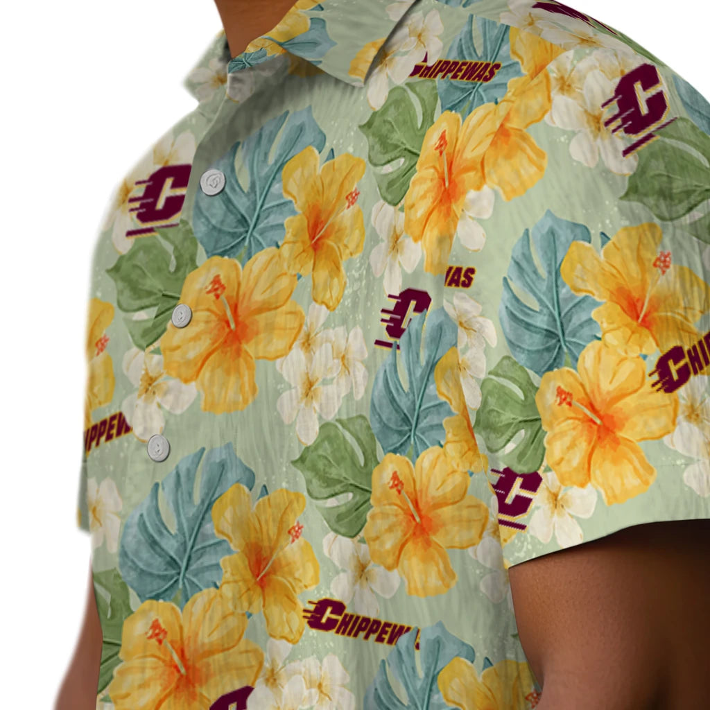 Central Michigan Chippewas Hawaiian Shirt - Hibiscus Mood | Moonbestprint