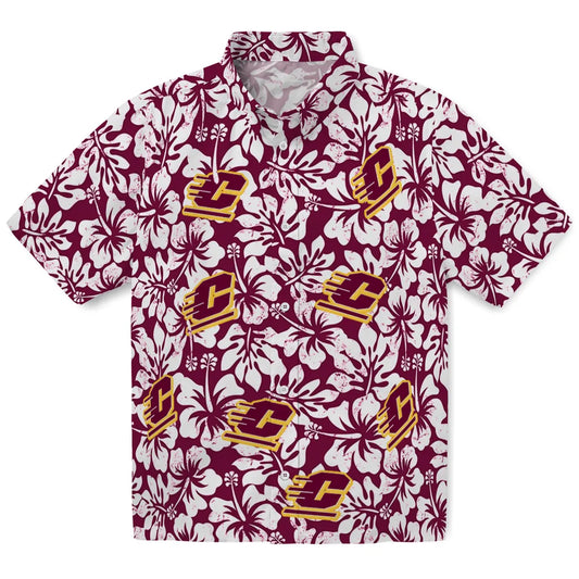 Central Michigan Chippewas Hawaiian Shirt - Hibiscus Motif | Moonbestprint