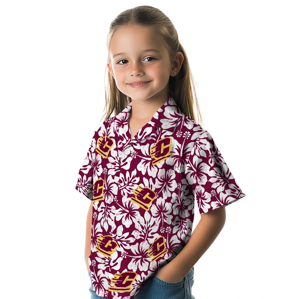 Central Michigan Chippewas Hawaiian Shirt - Hibiscus Motif | Moonbestprint