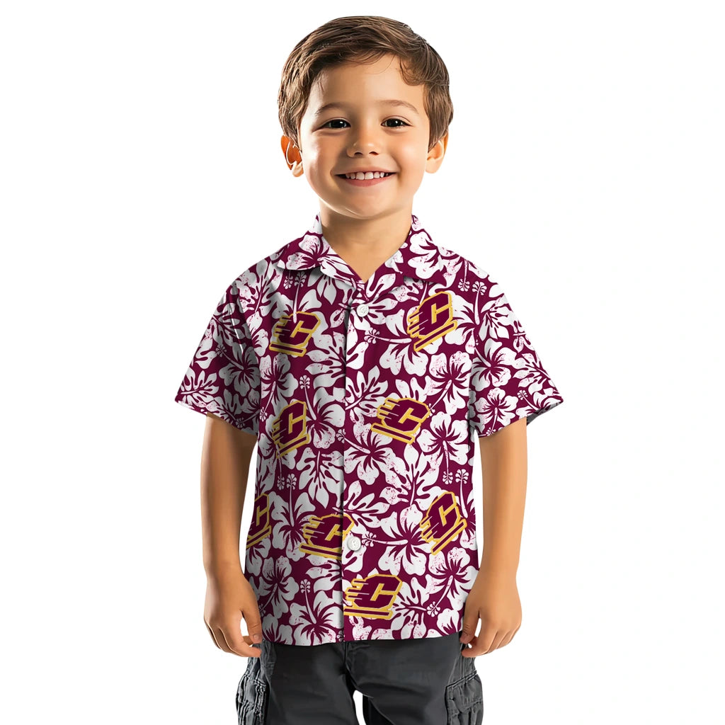 Central Michigan Chippewas Hawaiian Shirt - Hibiscus Motif | Moonbestprint