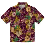 Central Michigan Chippewas Hawaiian Shirt - Hibiscus Tiki Jungle | Moonbestprint