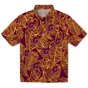 Central Michigan Chippewas Hawaiian Shirt - Leaf Outline | Moonbestprint