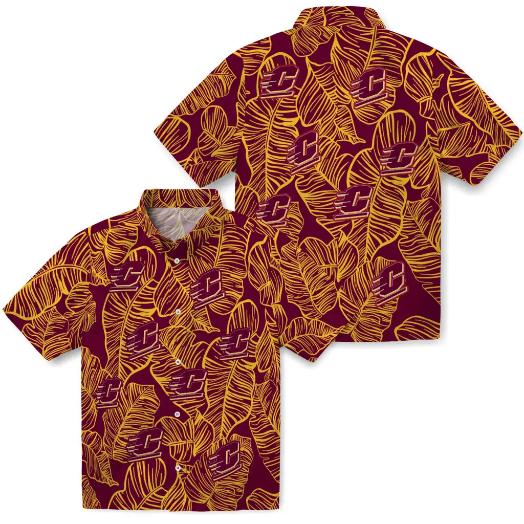 Central Michigan Chippewas Hawaiian Shirt - Leaf Outline | Moonbestprint