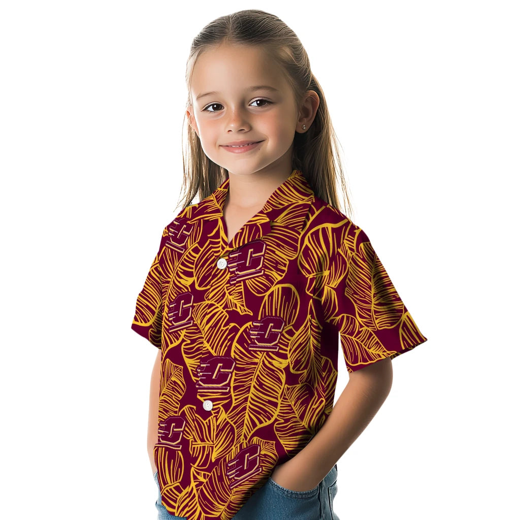 Central Michigan Chippewas Hawaiian Shirt - Leaf Outline | Moonbestprint