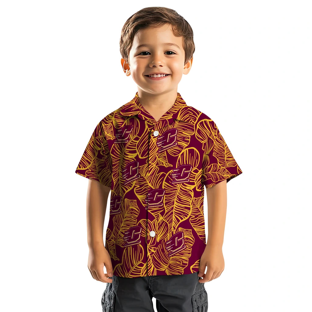 Central Michigan Chippewas Hawaiian Shirt - Leaf Outline | Moonbestprint