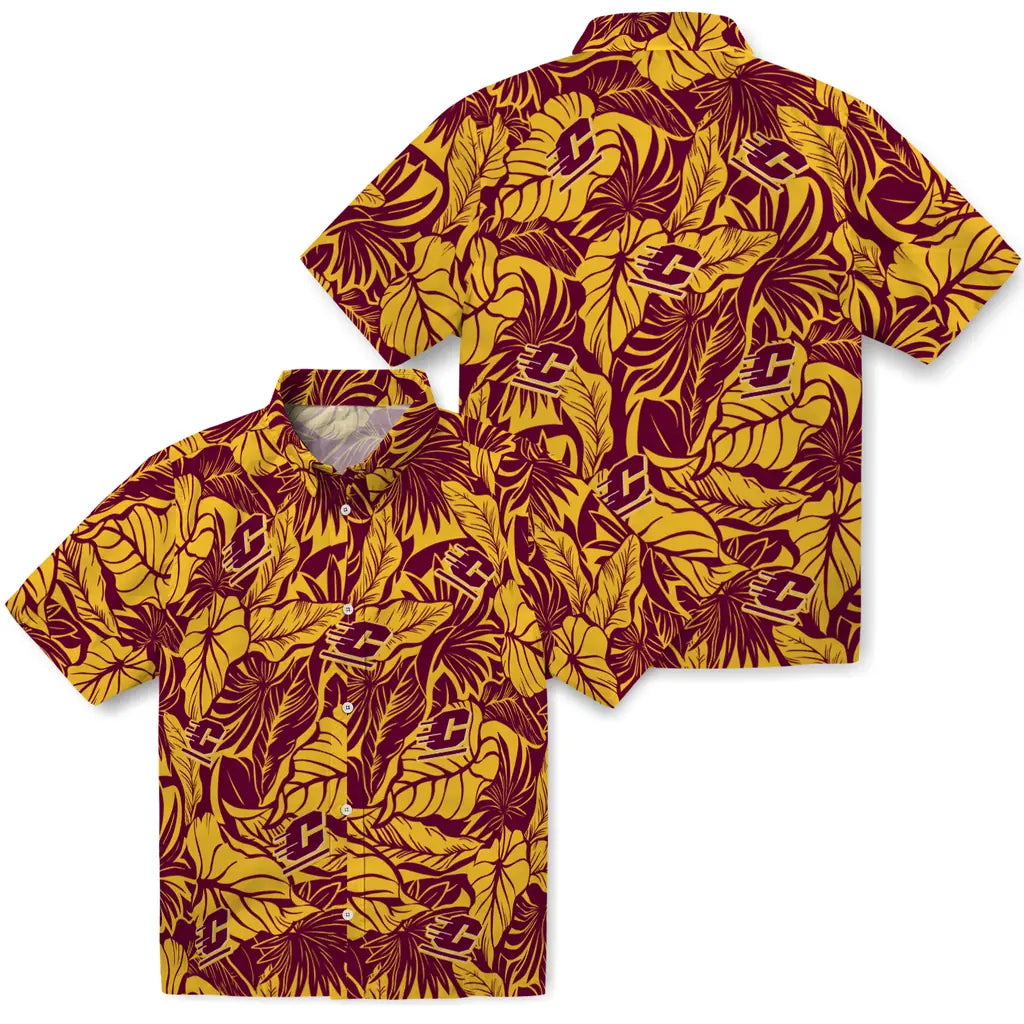 Central Michigan Chippewas Hawaiian Shirt - Monstera Layer | Moonbestprint