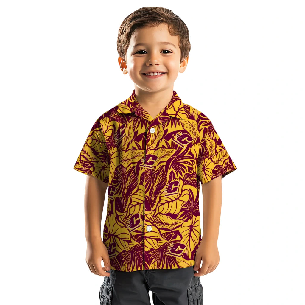 Central Michigan Chippewas Hawaiian Shirt - Monstera Layer | Moonbestprint