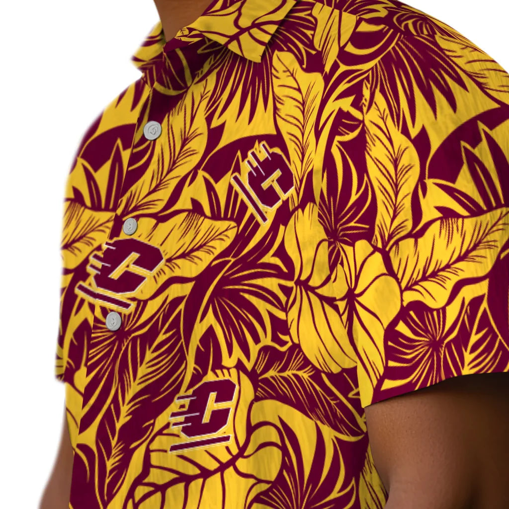 Central Michigan Chippewas Hawaiian Shirt - Monstera Layer | Moonbestprint