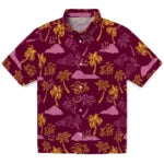 Central Michigan Chippewas Hawaiian Shirt - Palm And Clouds | Moonbestprint