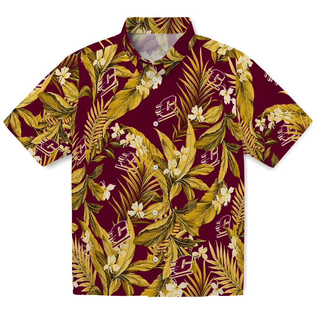 Central Michigan Chippewas Hawaiian Shirt - Palm Leaves | Moonbestprint