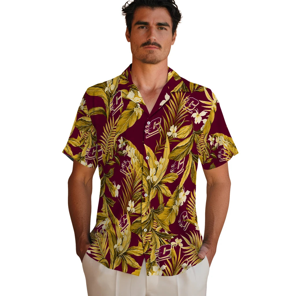 Central Michigan Chippewas Hawaiian Shirt - Palm Leaves | Moonbestprint