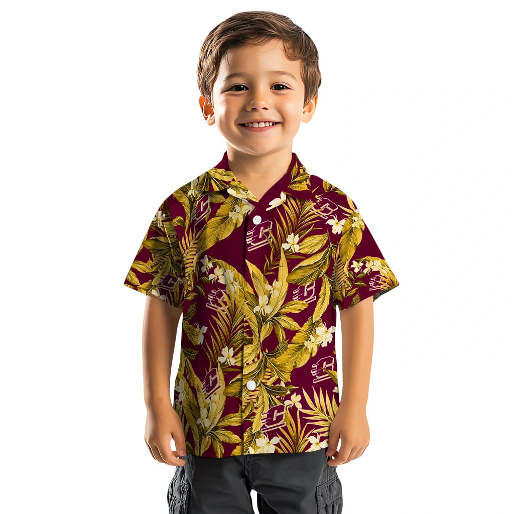 Central Michigan Chippewas Hawaiian Shirt - Palm Leaves | Moonbestprint