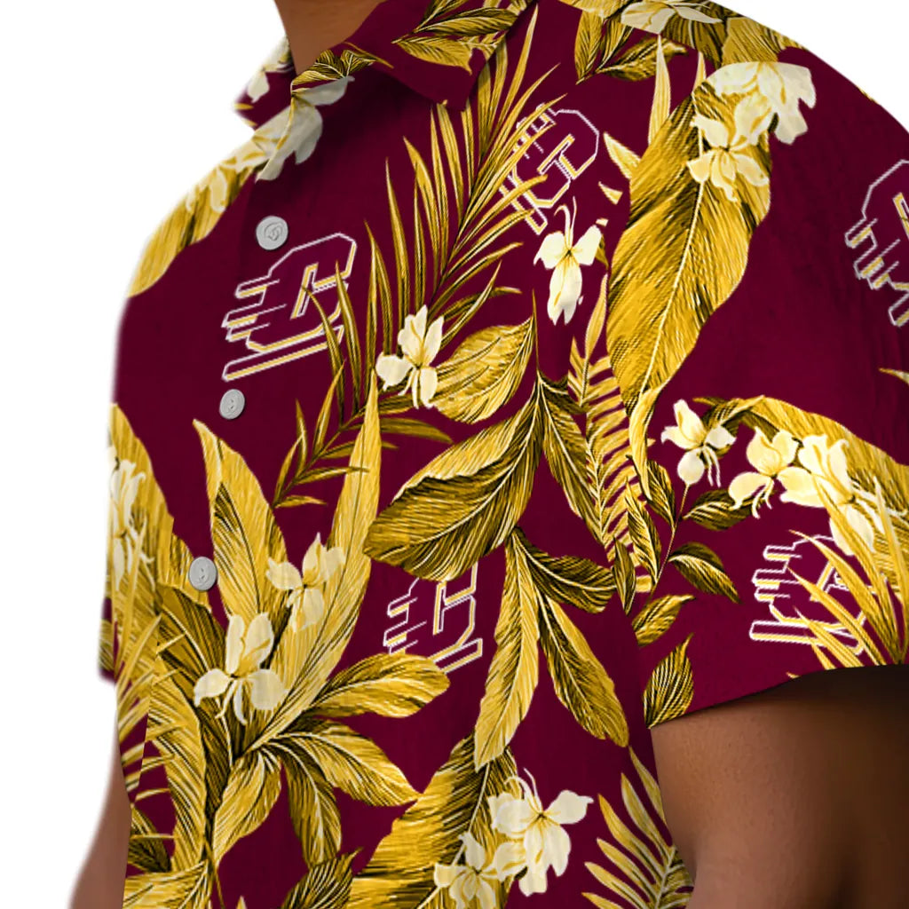 Central Michigan Chippewas Hawaiian Shirt - Palm Leaves | Moonbestprint