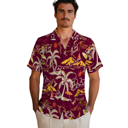 Central Michigan Chippewas Hawaiian Shirt - Palm Tree Island | Moonbestprint
