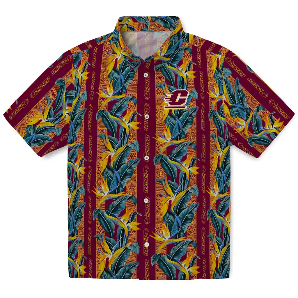 Central Michigan Chippewas Hawaiian Shirt - Paradise Vines | Moonbestprint