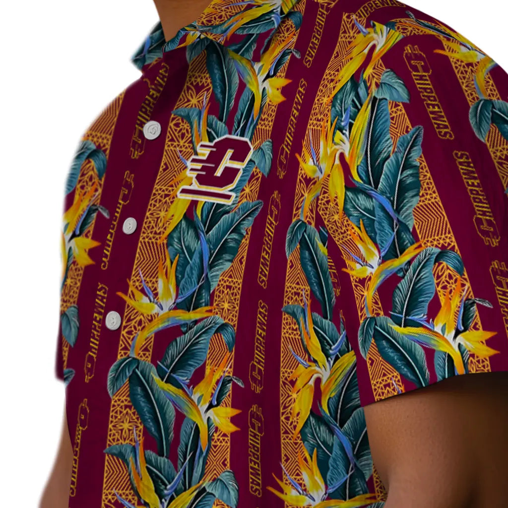 Central Michigan Chippewas Hawaiian Shirt - Paradise Vines | Moonbestprint