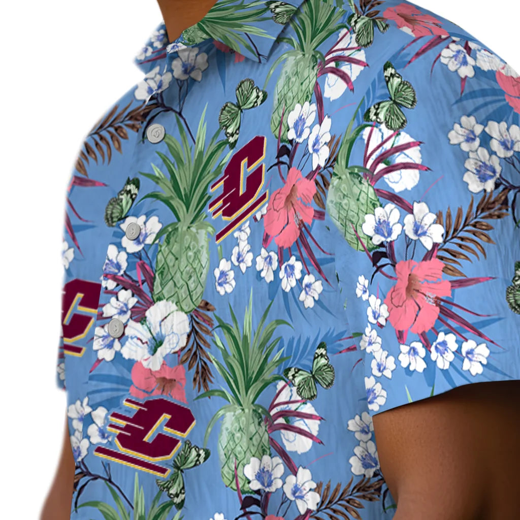 Central Michigan Chippewas Hawaiian Shirt - Pineapple Bouquet | Moonbestprint