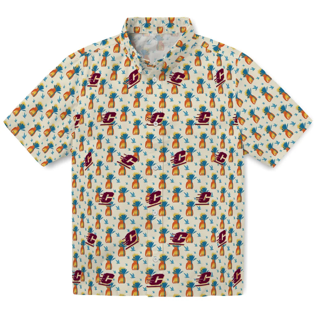 Central Michigan Chippewas Hawaiian Shirt - Pineapple Delight | Moonbestprint