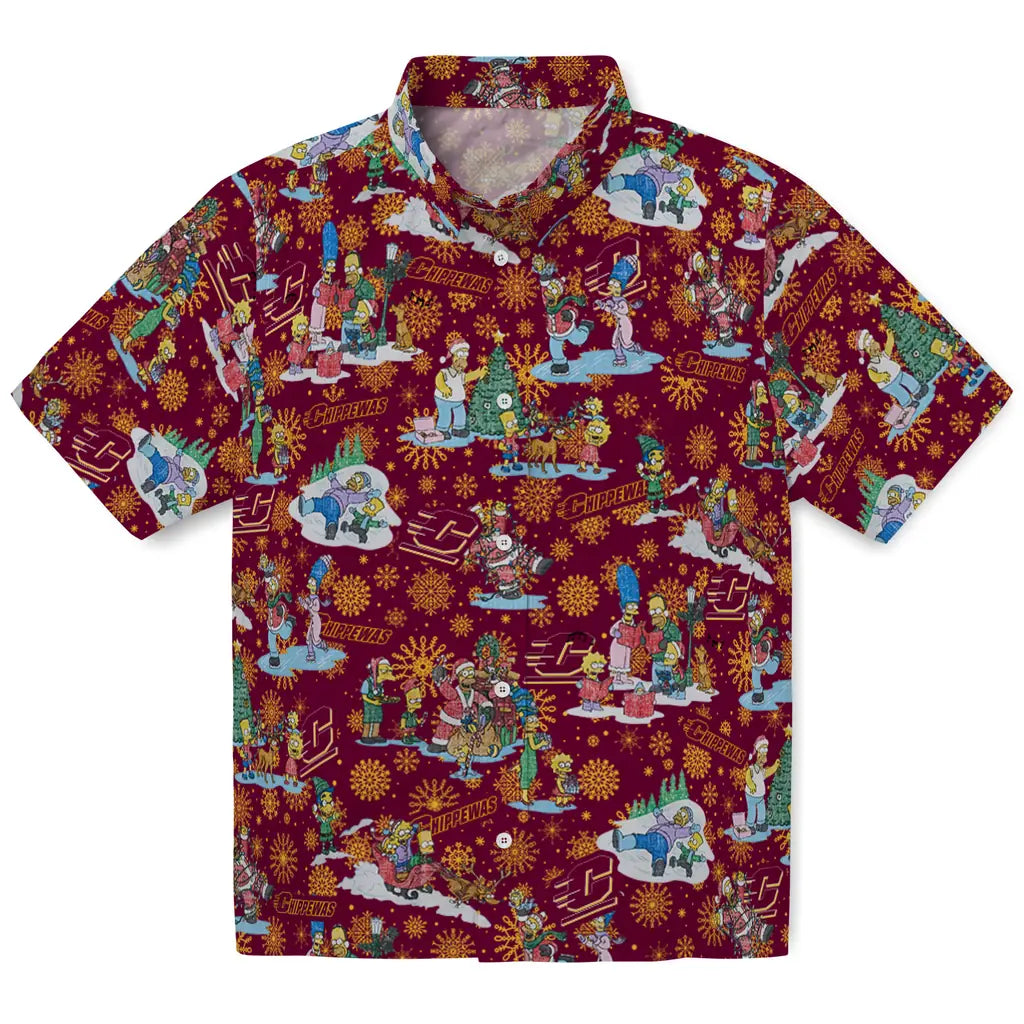 Central Michigan Chippewas Hawaiian Shirt - Simpsons Christmas | Moonbestprint