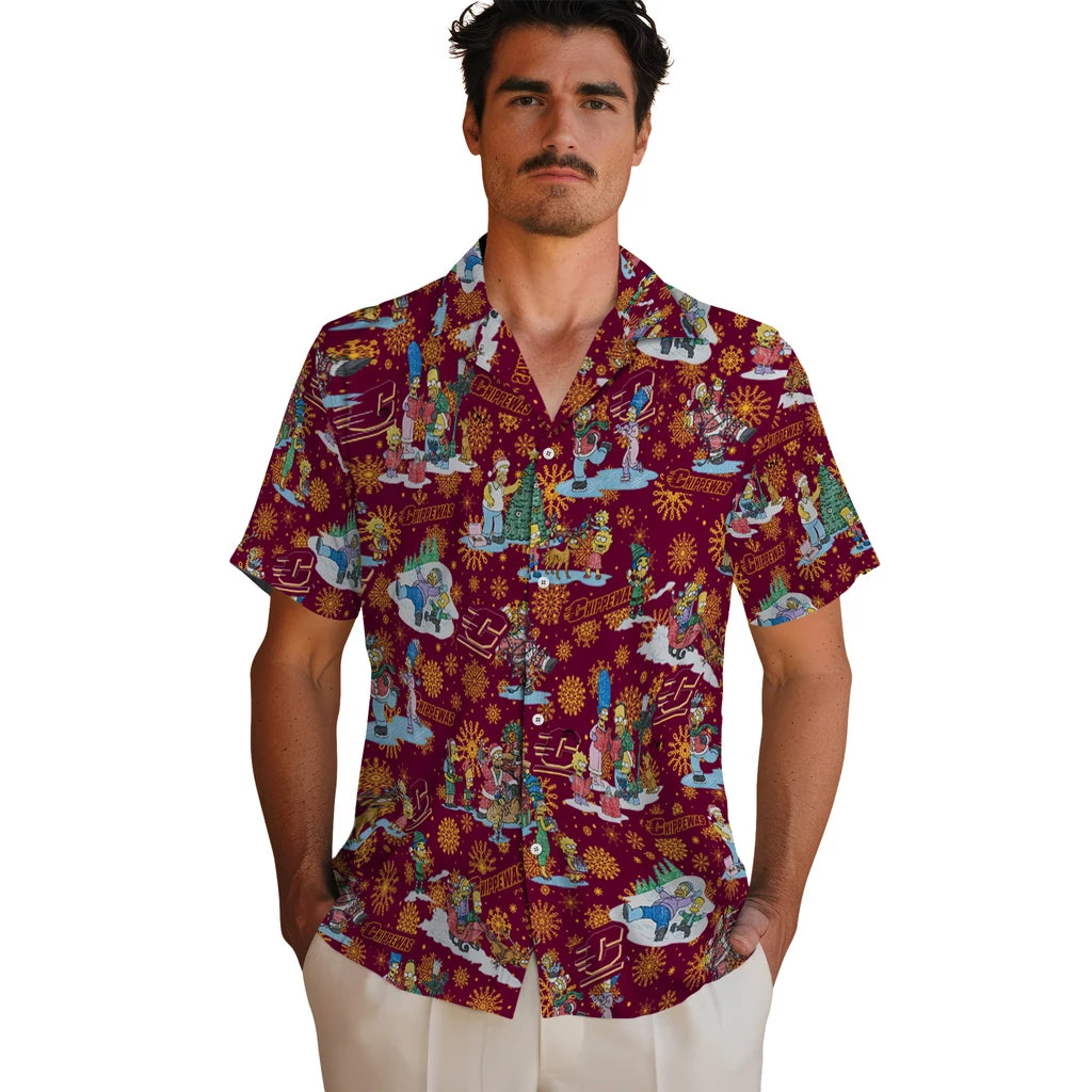 Central Michigan Chippewas Hawaiian Shirt - Simpsons Christmas | Moonbestprint