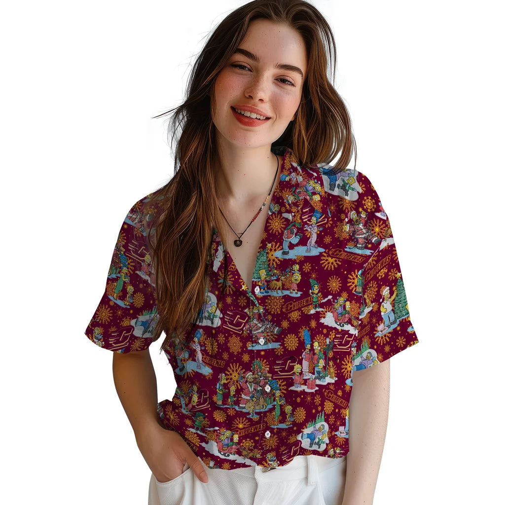 Central Michigan Chippewas Hawaiian Shirt - Simpsons Christmas | Moonbestprint