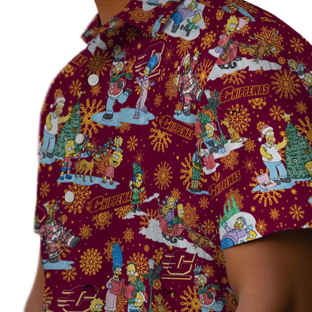 Central Michigan Chippewas Hawaiian Shirt - Simpsons Christmas | Moonbestprint