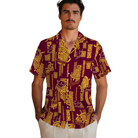 Central Michigan Chippewas Hawaiian Shirt - Turtle Lines | Moonbestprint