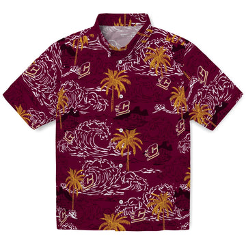 Central Michigan Chippewas Hawaiian Shirt - Wave Palm | Moonbestprint