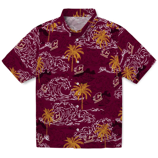 Central Michigan Chippewas Hawaiian Shirt - Wave Palm | Moonbestprint