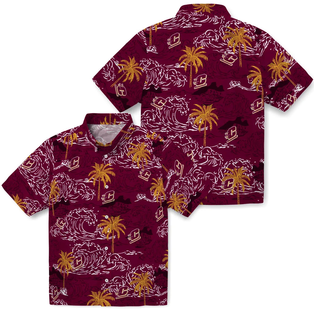 Central Michigan Chippewas Hawaiian Shirt - Wave Palm | Moonbestprint