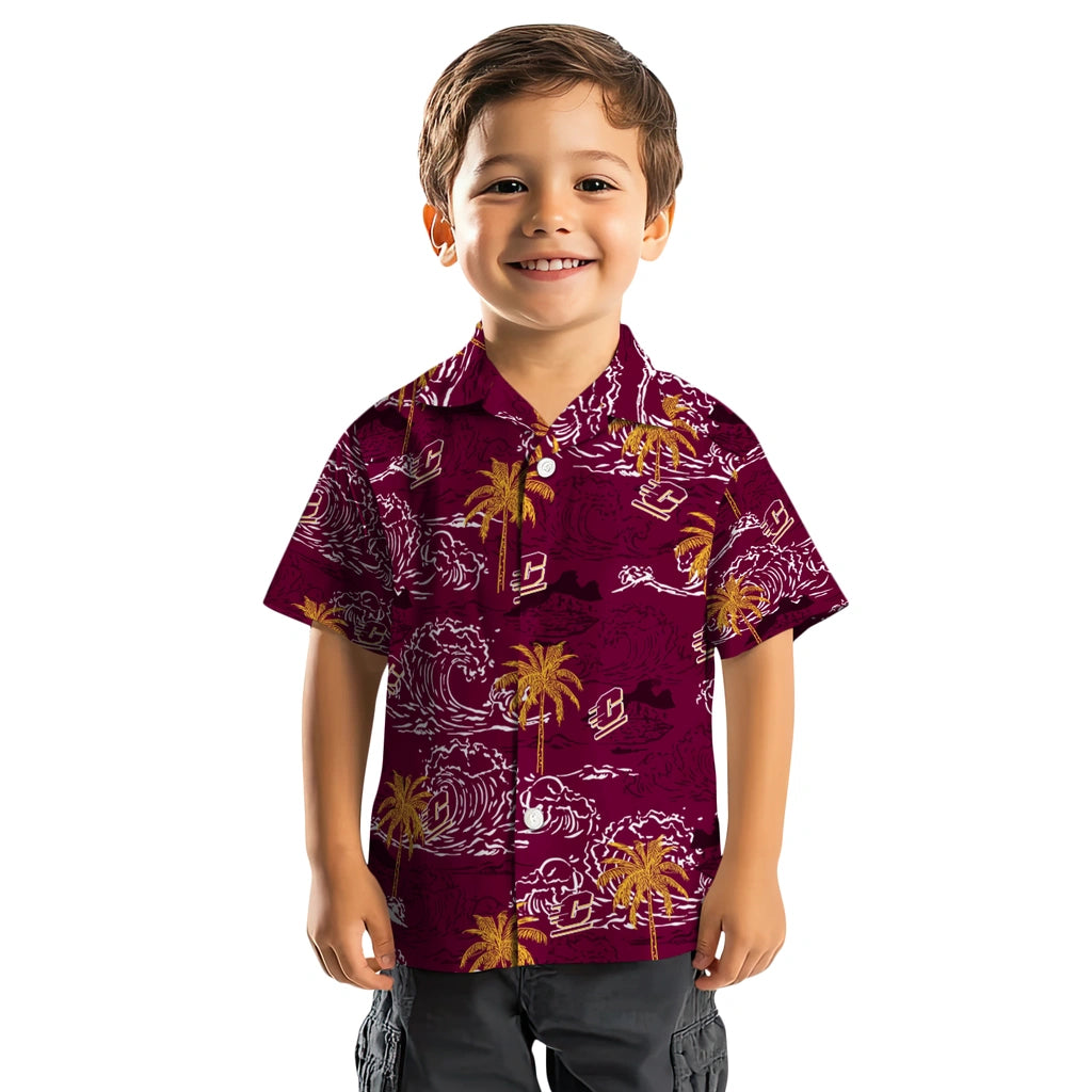 Central Michigan Chippewas Hawaiian Shirt - Wave Palm | Moonbestprint
