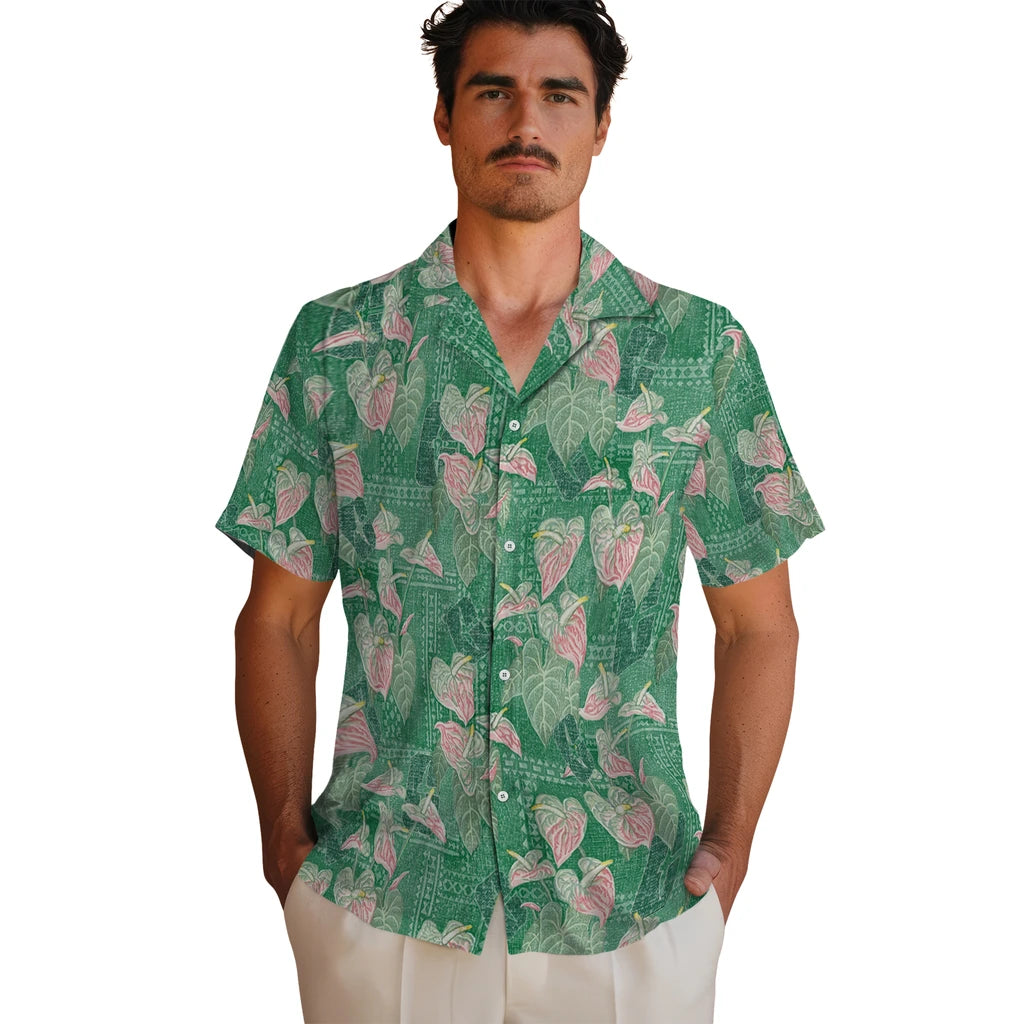 Charlotte 49ers Hawaiian Shirt - Anthurium Overlay | Moonbestprint