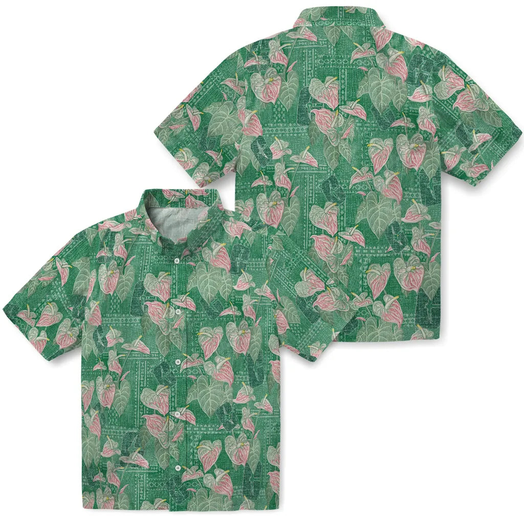 Charlotte 49ers Hawaiian Shirt - Anthurium Overlay | Moonbestprint