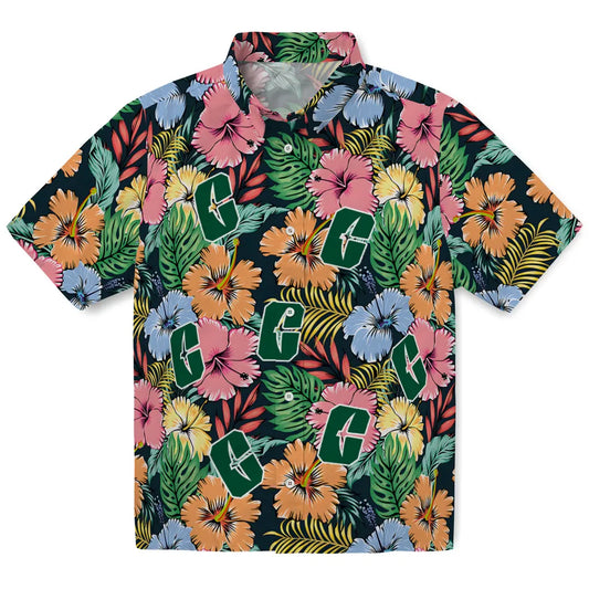 Charlotte 49ers Hawaiian Shirt - Brilliant Hibiscus Garden | Moonbestprint