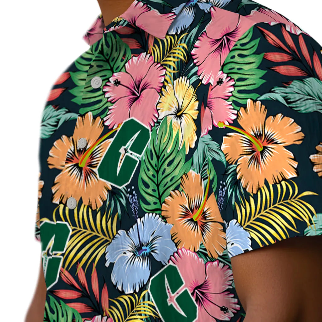 Charlotte 49ers Hawaiian Shirt - Brilliant Hibiscus Garden | Moonbestprint